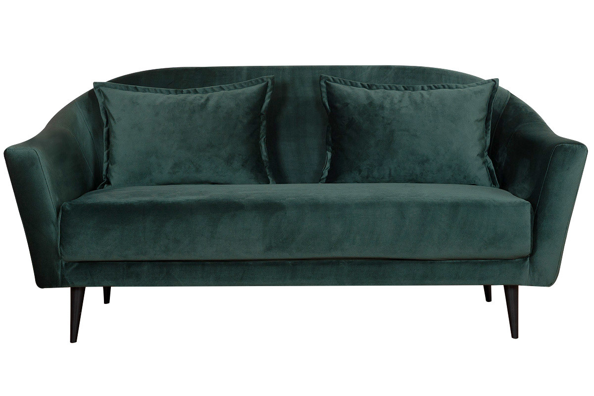 Design-Sofa 3 Sitzpltze waldgrnes Velours FOLIES