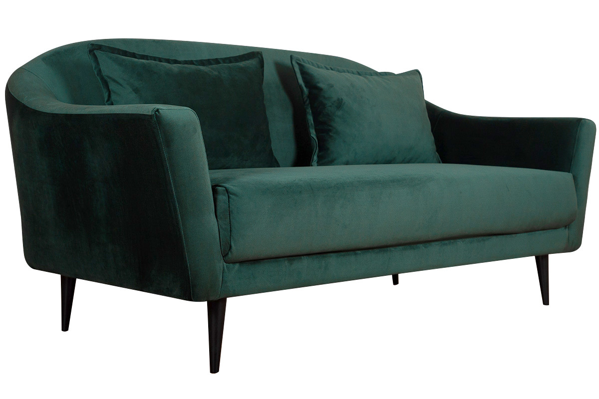 Design-Sofa 3 Sitzpltze waldgrnes Velours FOLIES