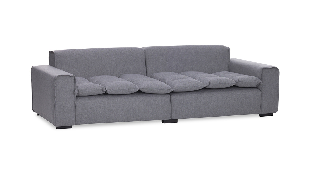 Design-Sofa 4-Sitzer Stoff Hellgrau MELLOW