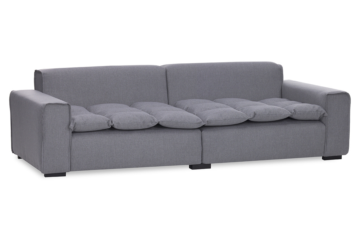 Design-Sofa 4-Sitzer Stoff Hellgrau MELLOW
