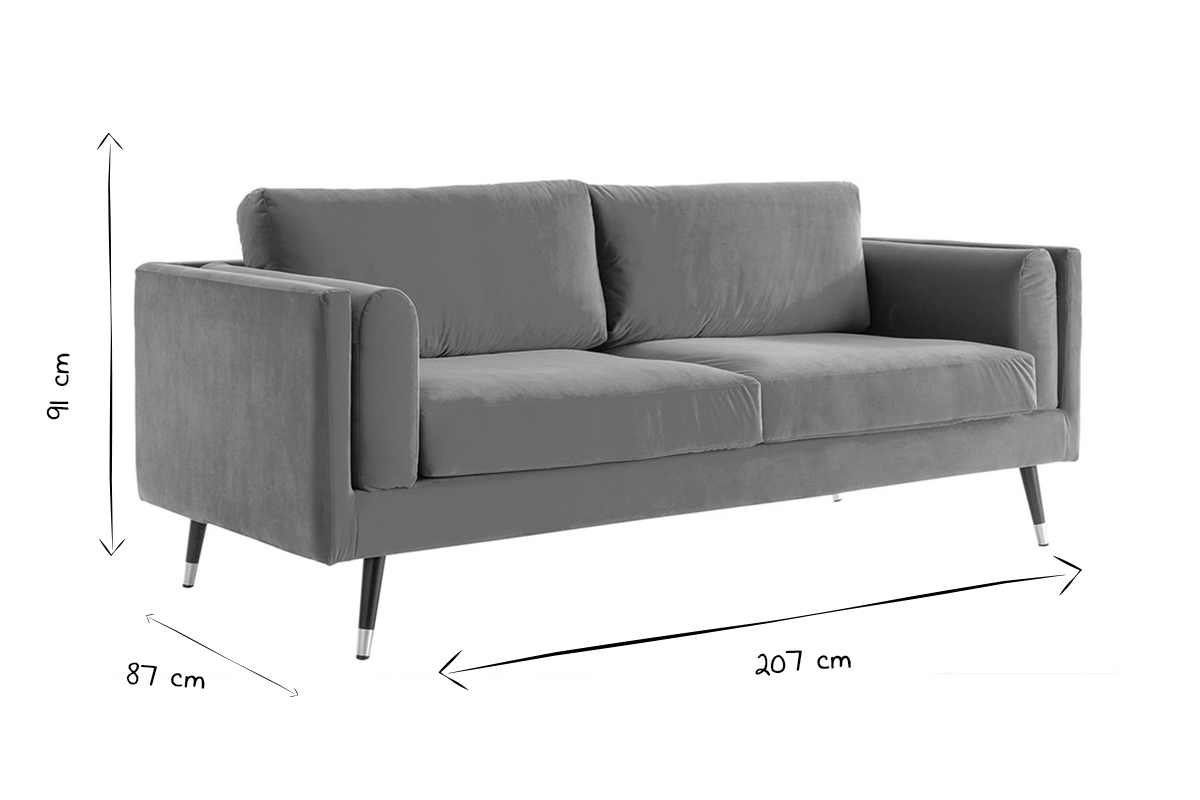 Design-Sofa aus beige-meliertem Stoff 3-Sitzer STING