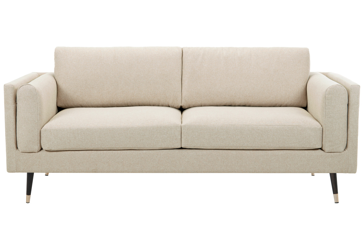 Design-Sofa aus beige-meliertem Stoff 3-Sitzer STING