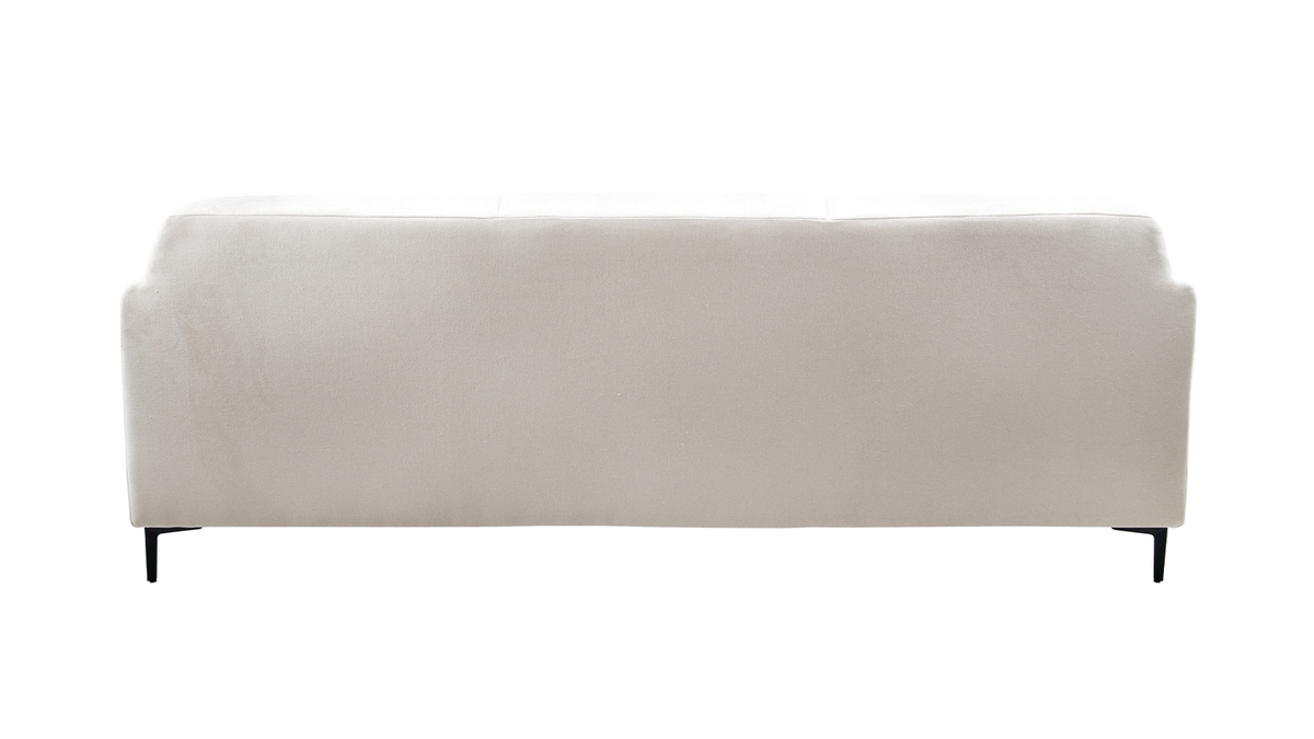 Design-Sofa aus beigem Stoff mit schwarzem Metall 4-Sitzer ALOWISS