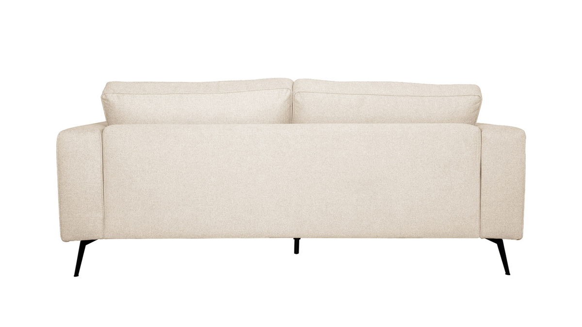 Design-Sofa aus beigem Stoff mit schwarzem Metall 4-Sitzer OSMANN