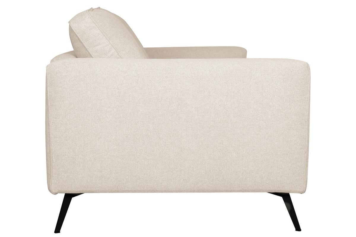 Design-Sofa aus beigem Stoff mit schwarzem Metall 4-Sitzer OSMANN