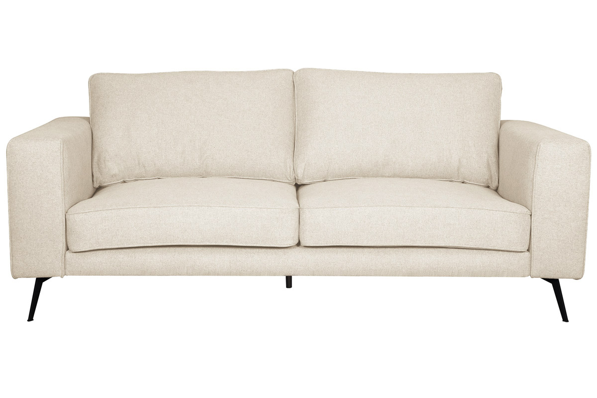Design-Sofa aus beigem Stoff mit schwarzem Metall 4-Sitzer OSMANN