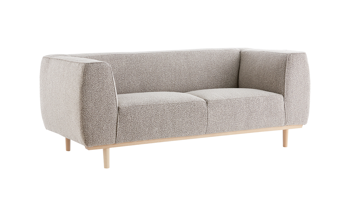 Design-Sofa aus Boucl-Stoff taupe 2/3-Sitzer MORRIS