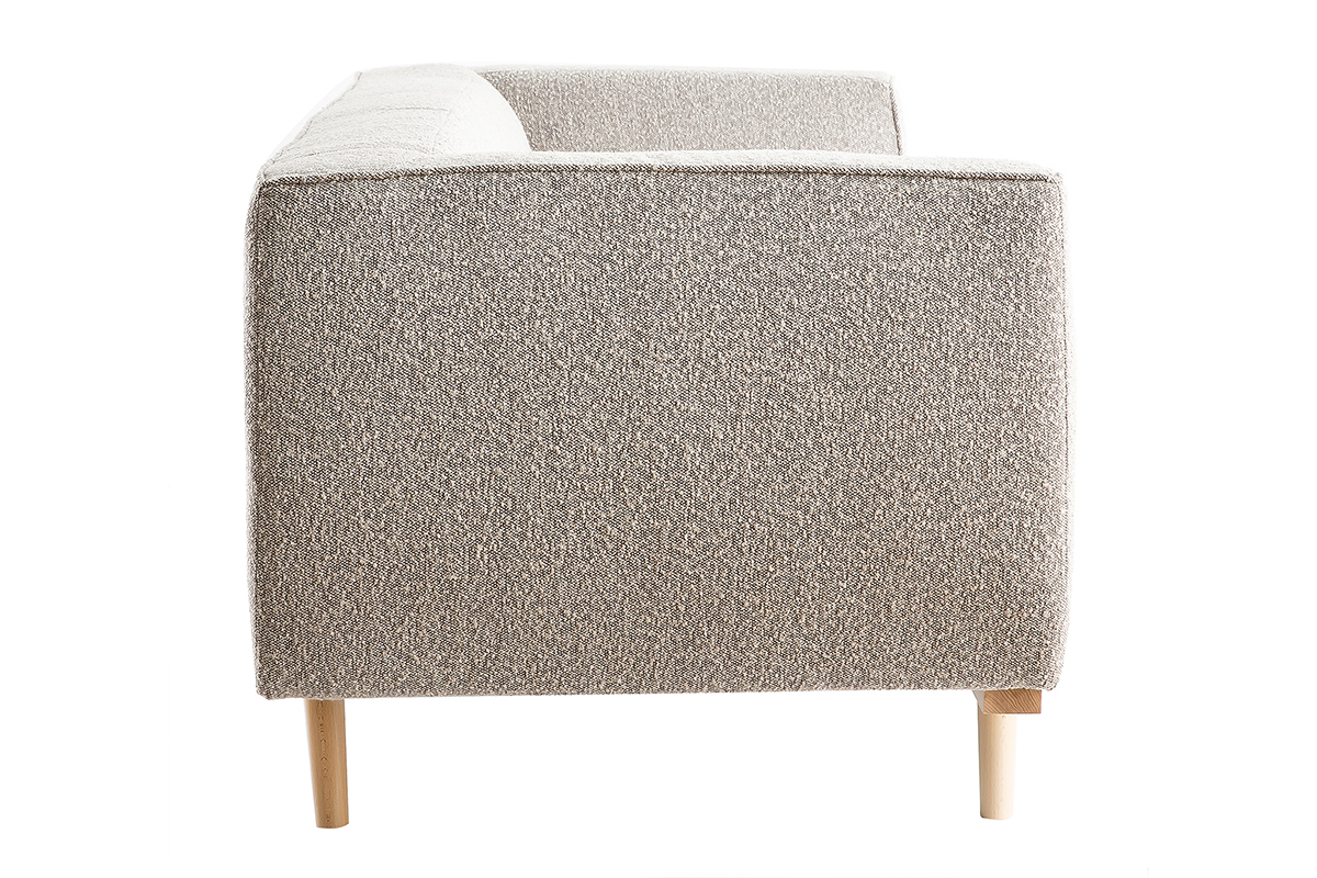 Design-Sofa aus Boucl-Stoff taupe 3/4-Sitzer MORRIS