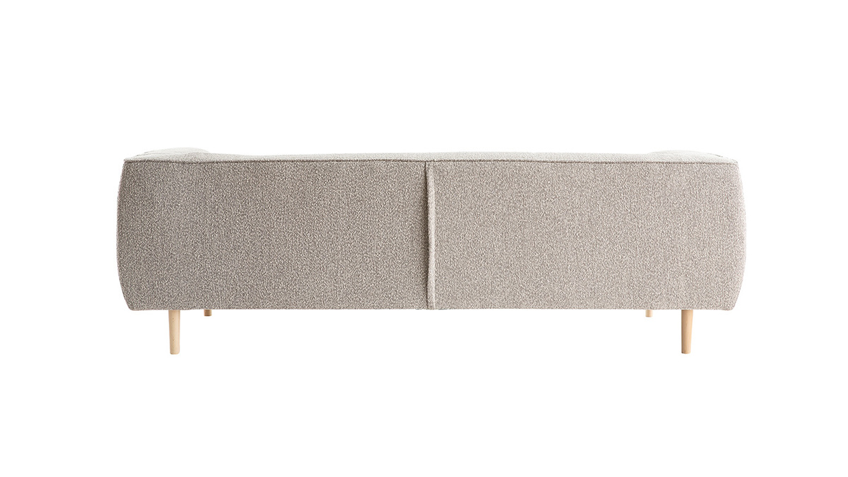 Design-Sofa aus Boucl-Stoff taupe 3/4-Sitzer MORRIS