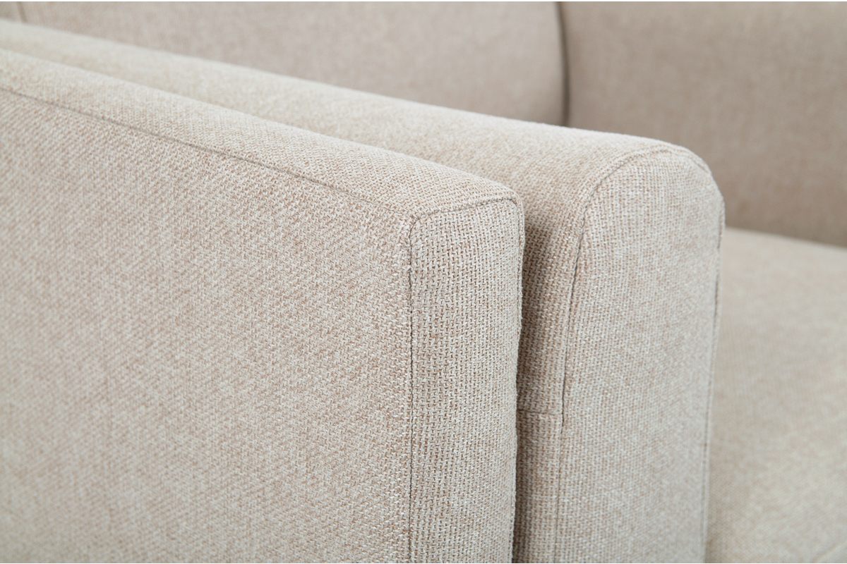 Design-Sofa aus cappuccino-beige-meliertem Stoff 2-Sitzer STING