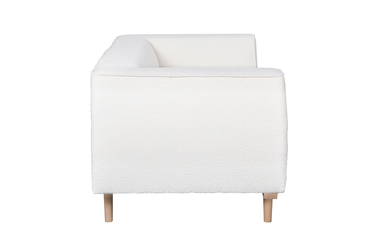 Design-Sofa aus ecrufarbenem Boucl-Stoff 2/3-Sitzer MORRIS