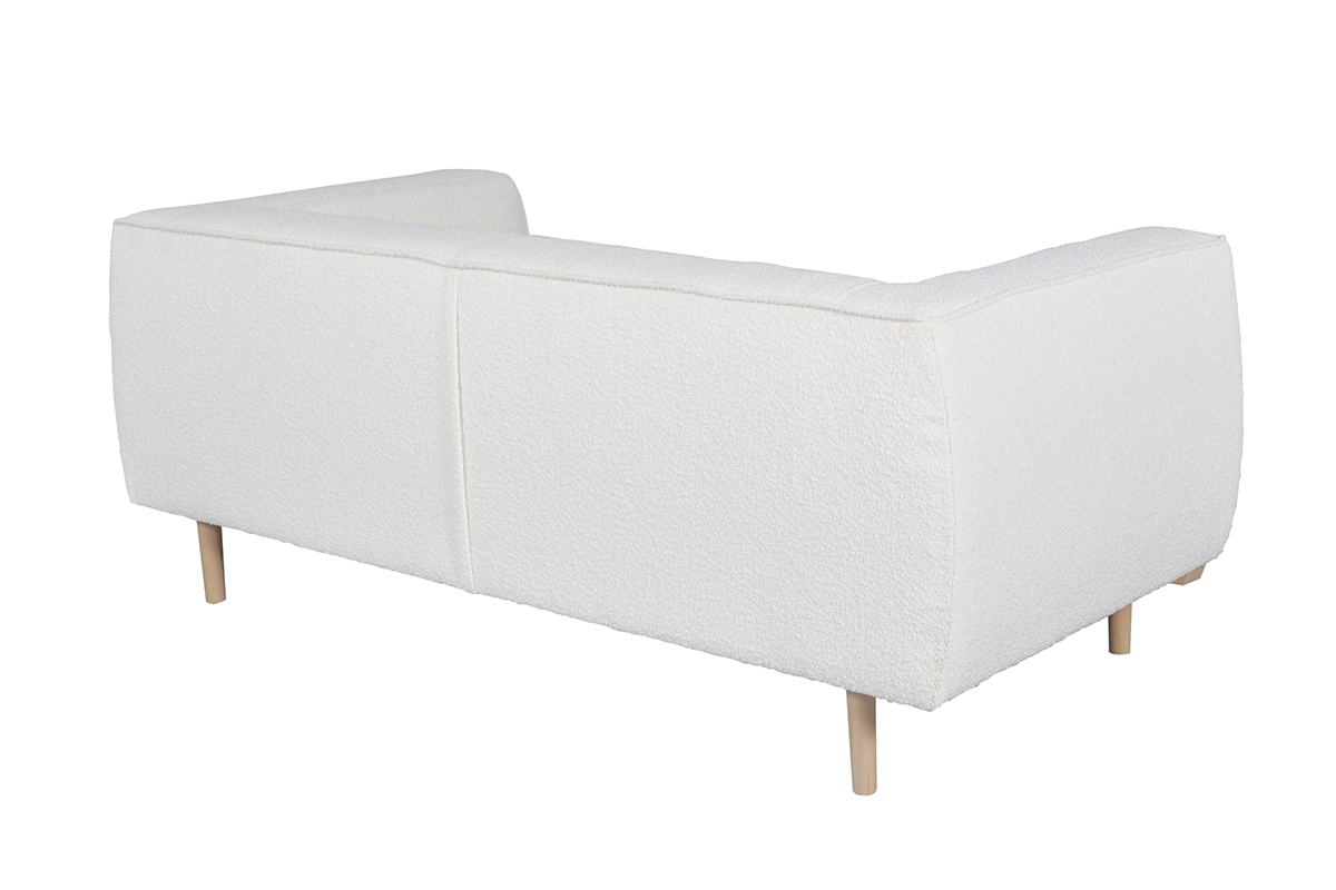 Design-Sofa aus ecrufarbenem Boucl-Stoff 2/3-Sitzer MORRIS
