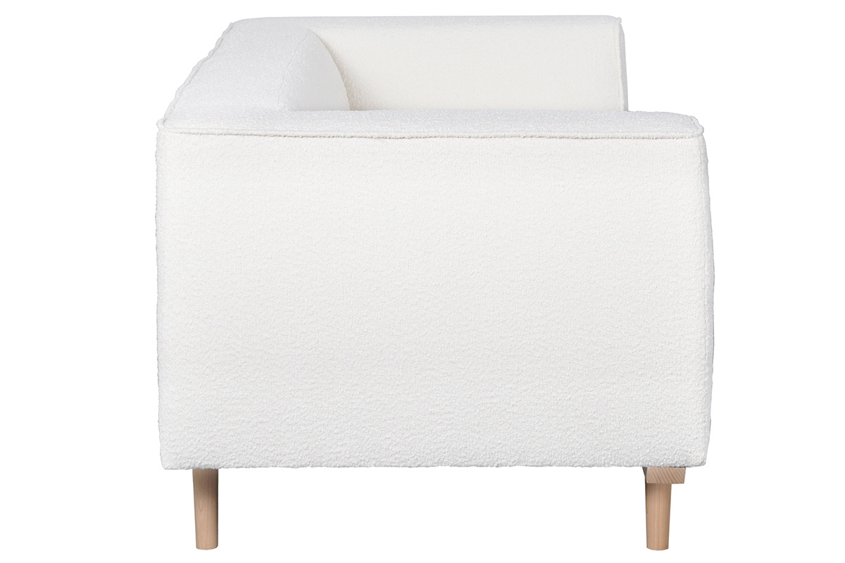 Design-Sofa aus ecrufarbenem Boucl-Stoff 3/4-Sitzer MORRIS