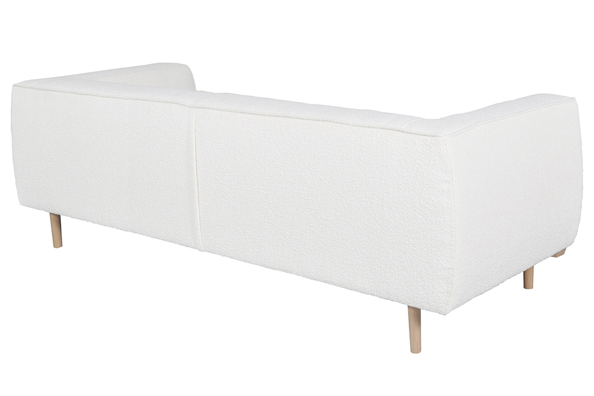 Design-Sofa aus ecrufarbenem Boucl-Stoff 3/4-Sitzer MORRIS