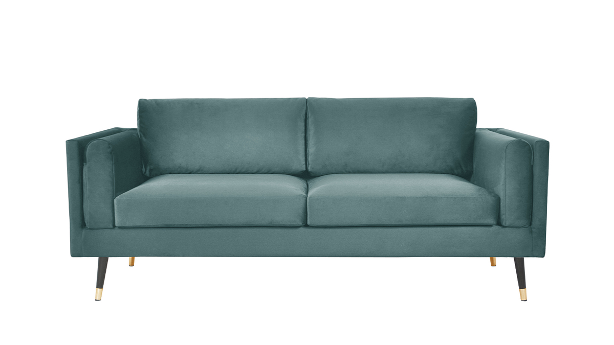 Design-Sofa aus grau-grnem Samt 3-Sitzer STING