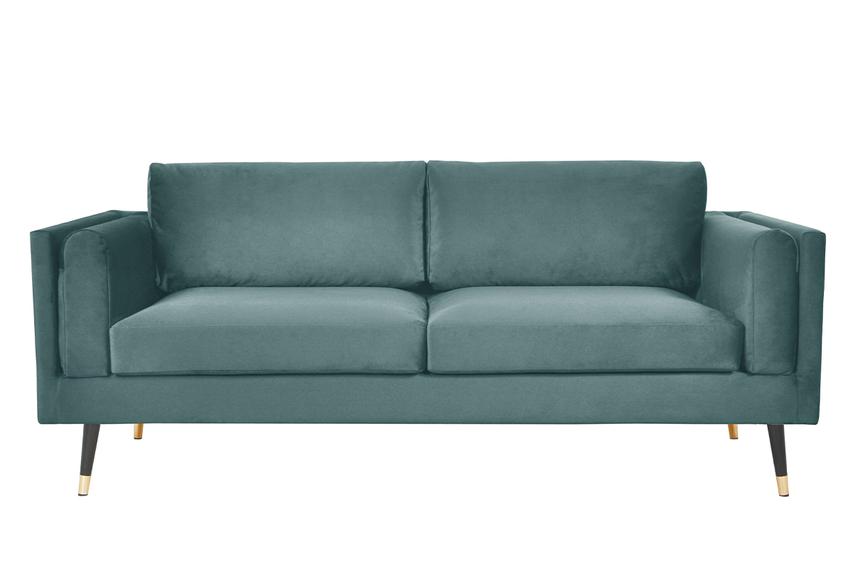 Design-Sofa aus grau-grnem Samt 3-Sitzer STING