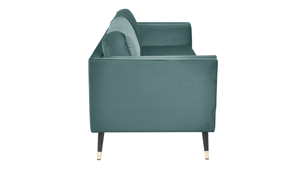 Design-Sofa aus grau-grünem Samt 3-Sitzer STING
