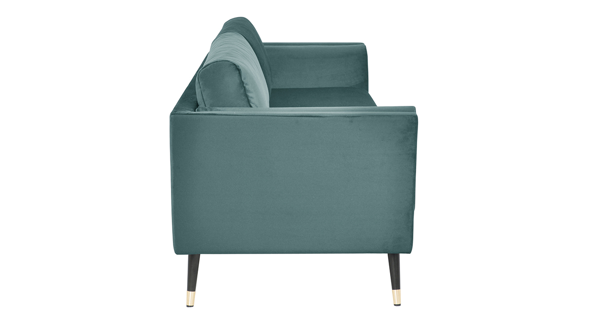 Design-Sofa aus grau-grnem Samt 3-Sitzer STING