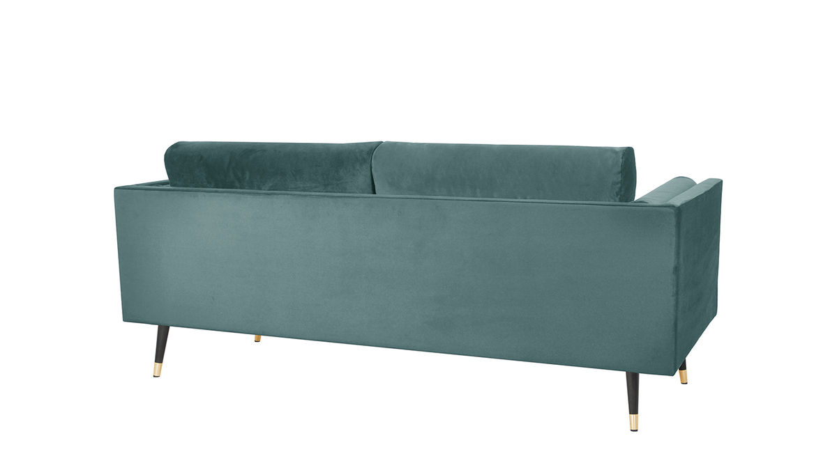 Design-Sofa aus grau-grnem Samt 3-Sitzer STING