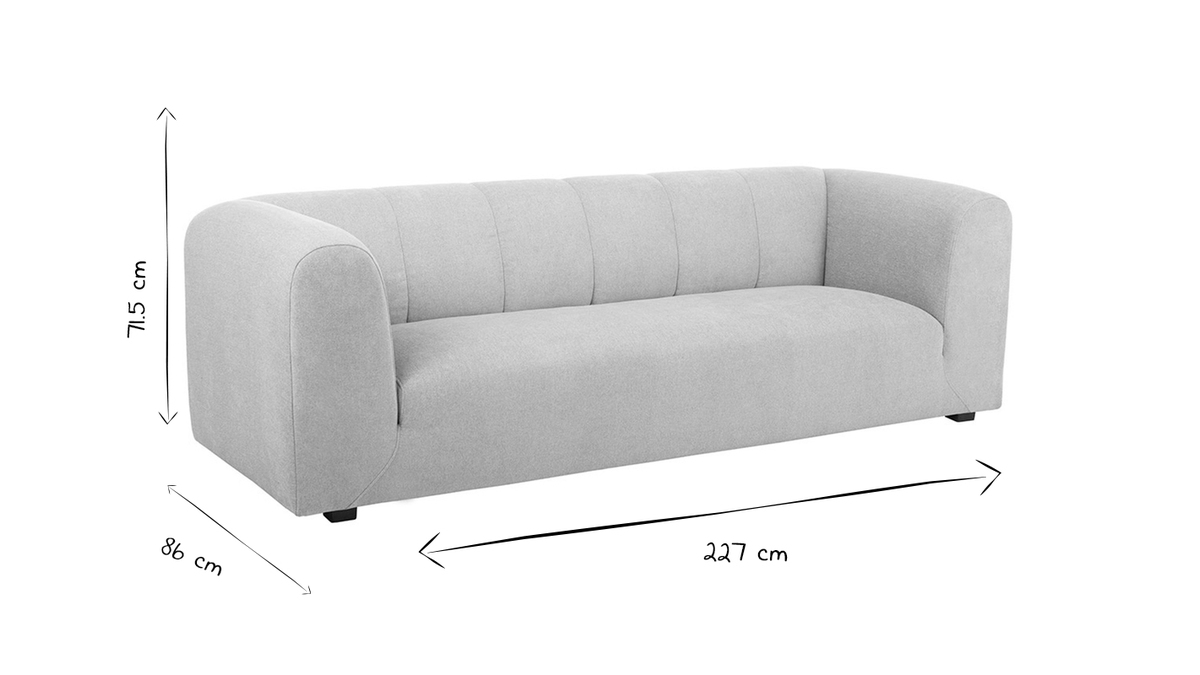 Design-Sofa aus grauem Stoff 4-Sitzer OLIVEIRO