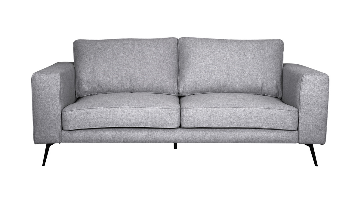 Design-Sofa aus grauem Stoff mit schwarzem Metall 4-Sitzer OSMANN