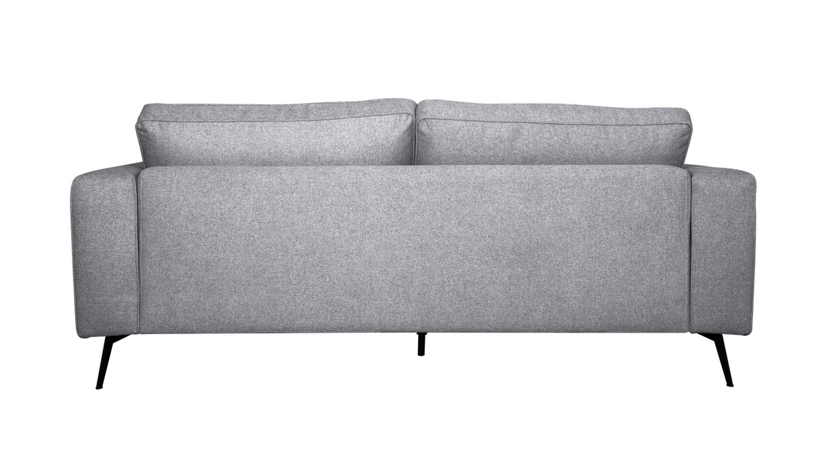 Design-Sofa aus grauem Stoff mit schwarzem Metall 4-Sitzer OSMANN