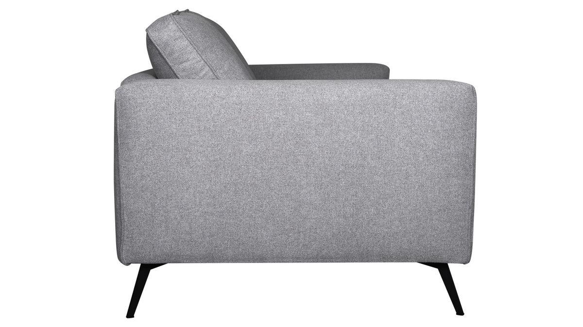 Design-Sofa aus grauem Stoff mit schwarzem Metall 4-Sitzer OSMANN