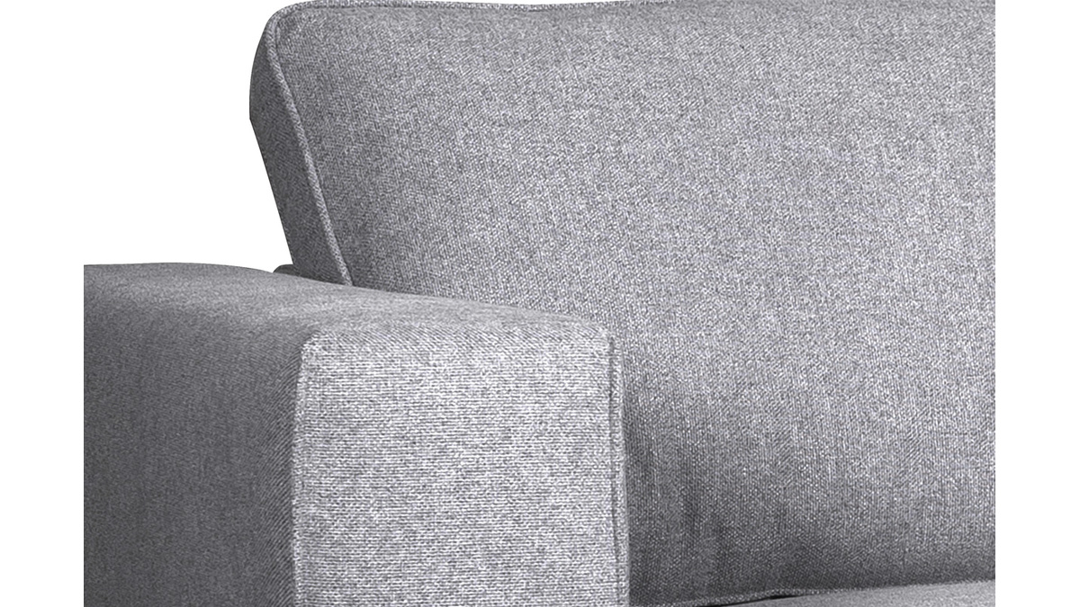 Design-Sofa aus grauem Stoff mit schwarzem Metall 4-Sitzer OSMANN