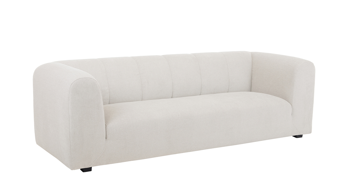 Design-Sofa aus hellbeigem Stoff 4-Sitzer OLIVEIRO