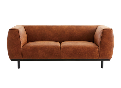 Design-Sofa aus Leder in Antikoptik Cognacbraun 2/3-Sitzer MORRIS