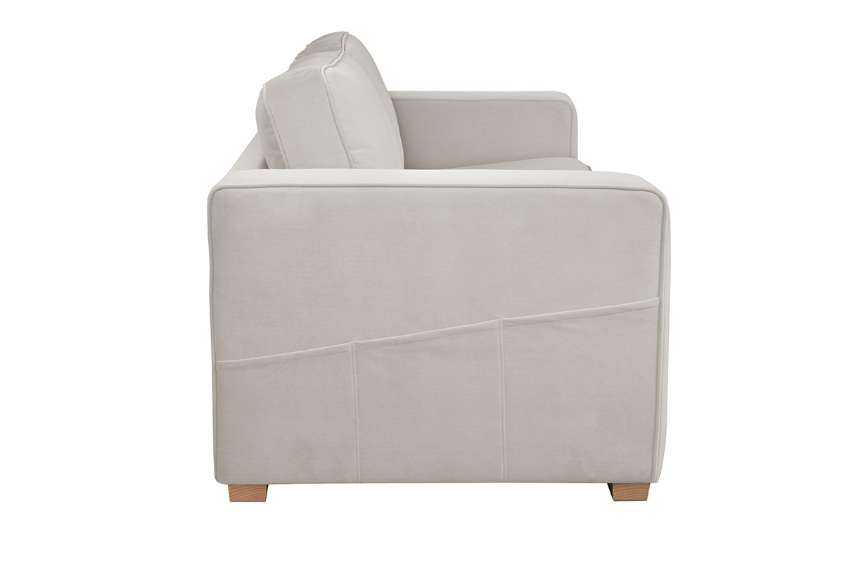 Design-Sofa aus mattgrauem Samt 3-Sitzer GOTTA