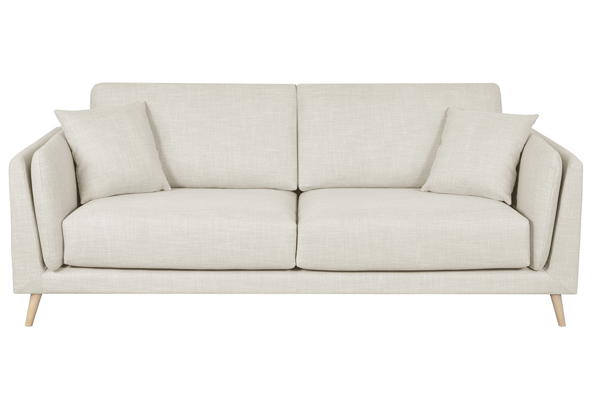 Design-Sofa beiger Stoff 3-Sitzer VOGUE