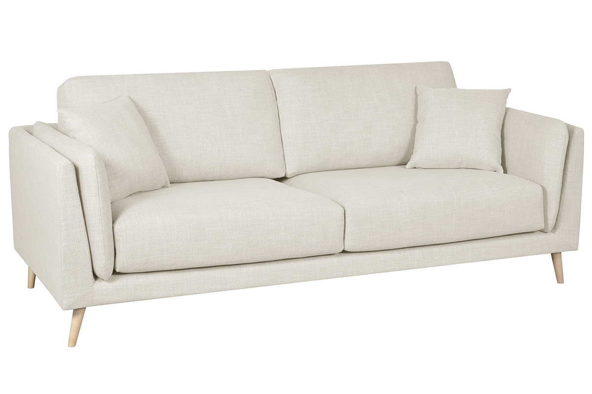 Design-Sofa beiger Stoff 3-Sitzer VOGUE