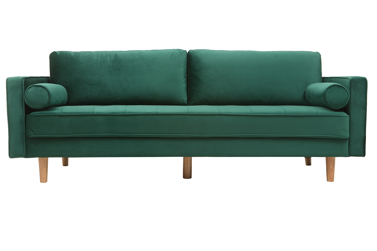 Design-Sofa fixiert - 3-4 Pltze - Samt Midnight Green - IMPERIAL