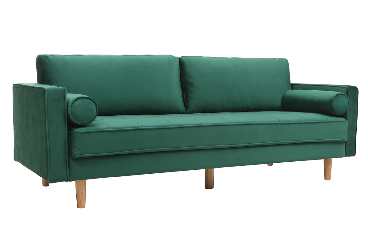 Design-Sofa fixiert - 3-4 Pltze - Samt Midnight Green - IMPERIAL