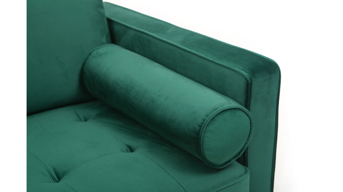 Design-Sofa fixiert - 3-4 Pltze - Samt Midnight Green - IMPERIAL