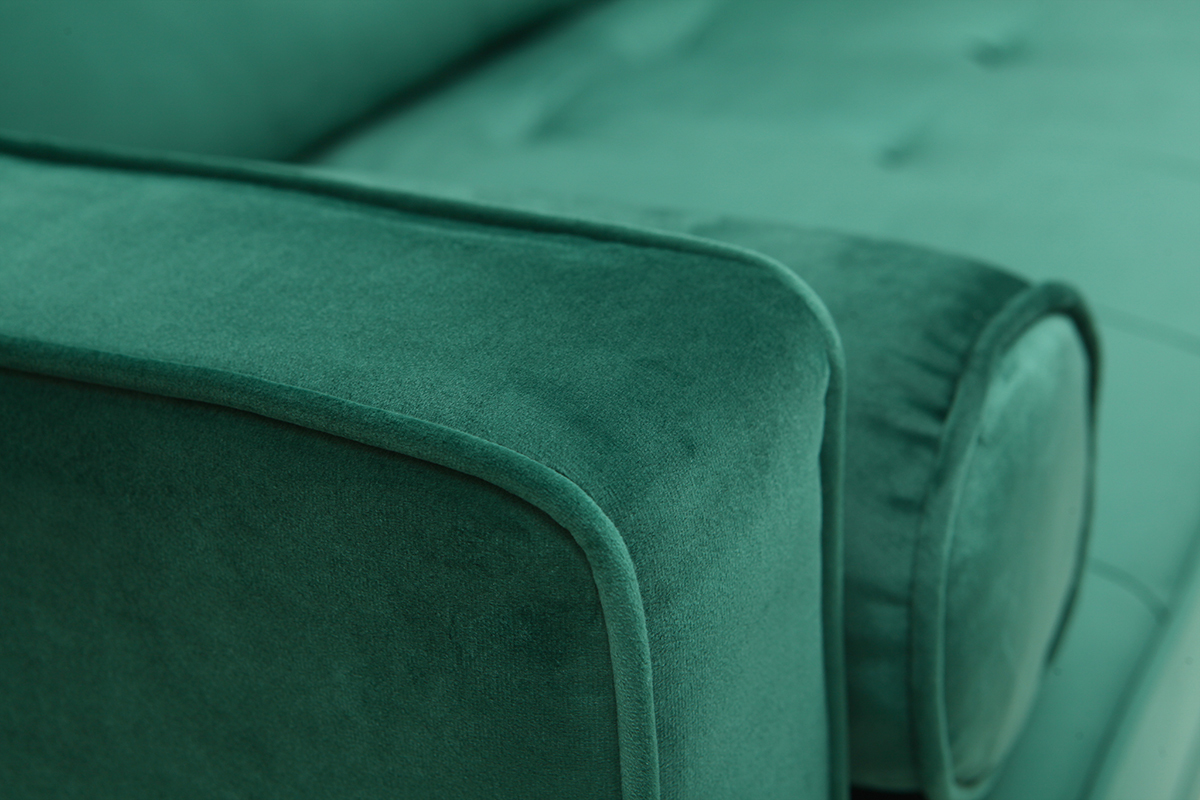 Design-Sofa fixiert - 3-4 Pltze - Samt Midnight Green - IMPERIAL