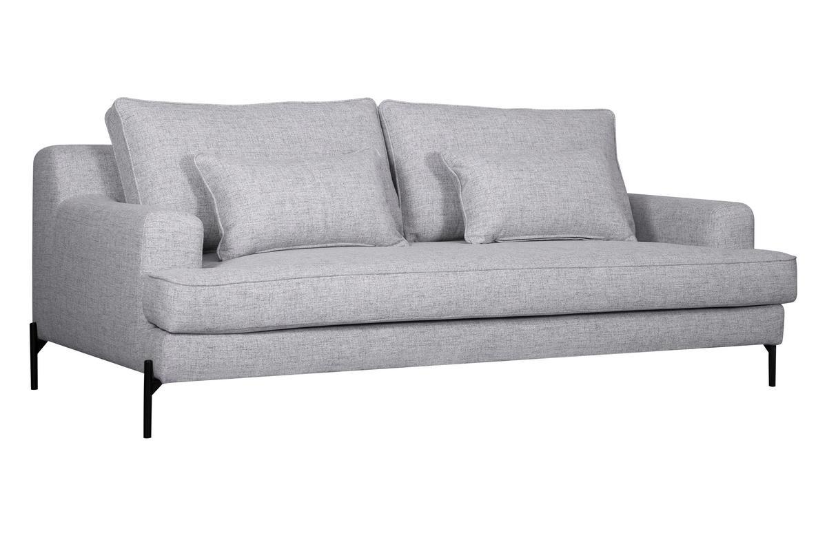 Design-Sofa grau melierter Stoff 4-Sitzer PUCHKINE