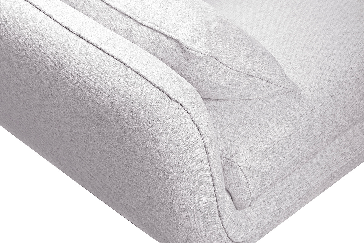 Design-Sofa hellgrau mit schwarzen Metallfen 3-Sitzer CREEP
