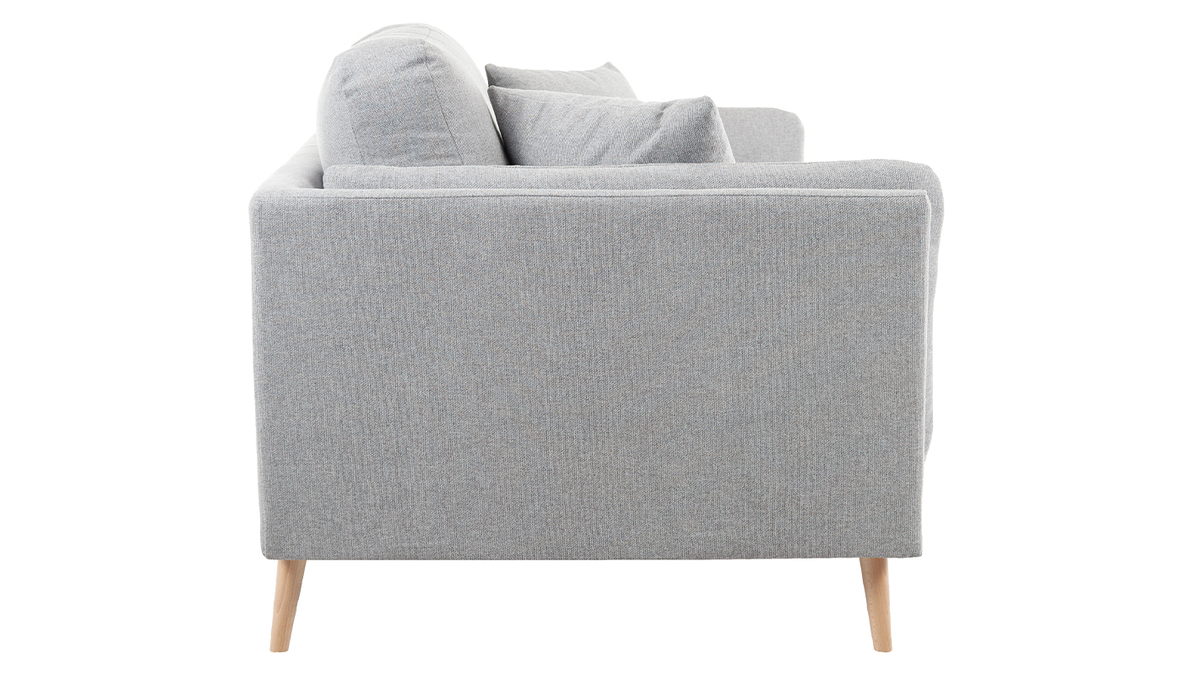 Design-Sofa hellgrauer Stoff 2-Sitzer VOGUE