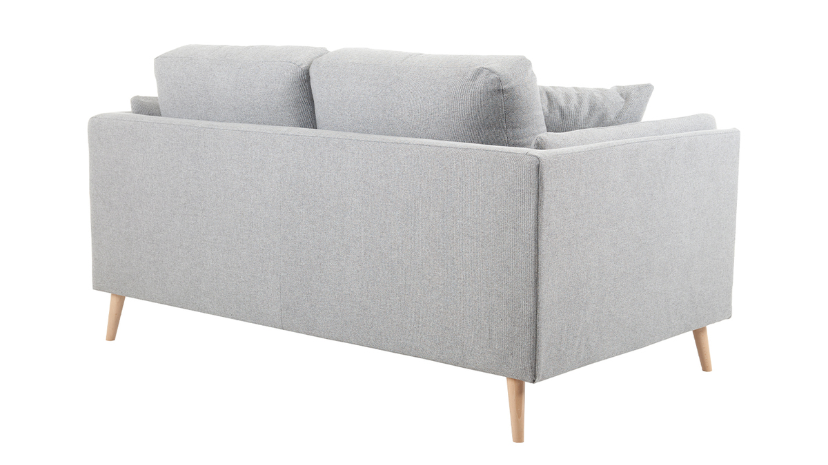 Design-Sofa hellgrauer Stoff 2-Sitzer VOGUE