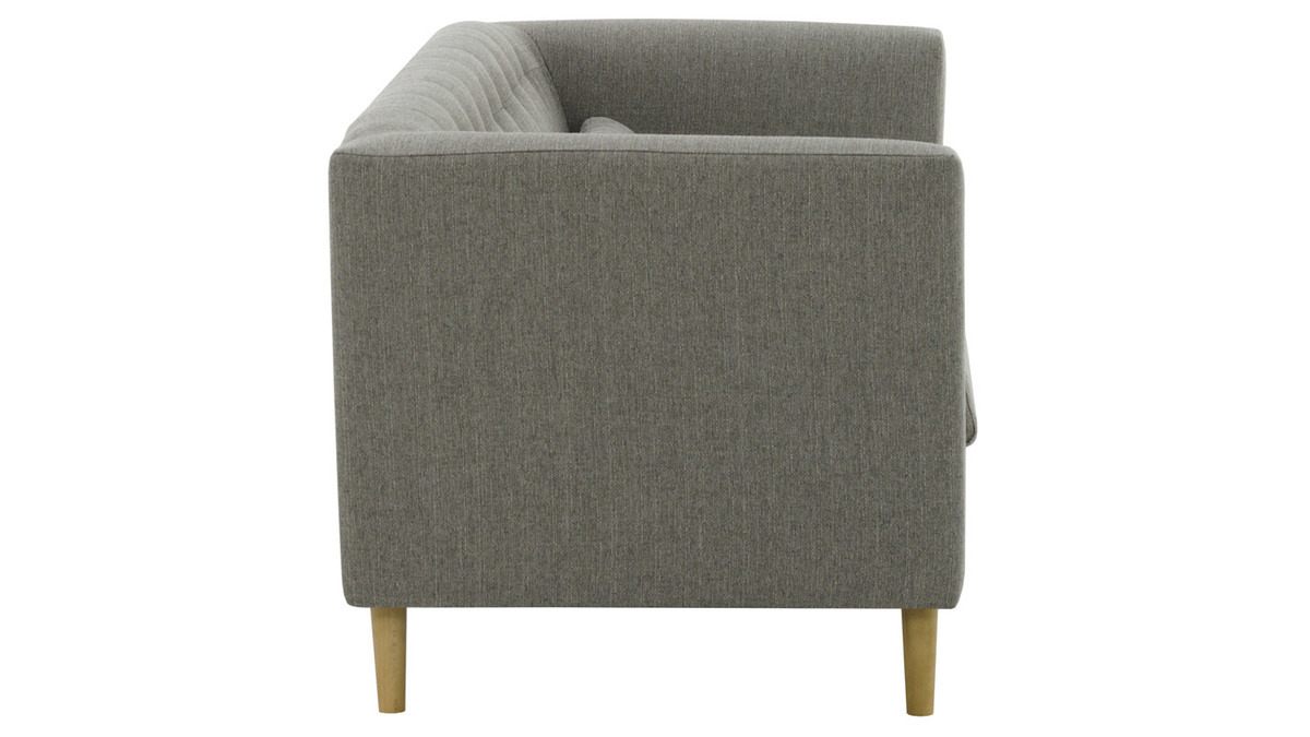 Design-Sofa hellgrauer Stoff 3-Sitzer FRANN