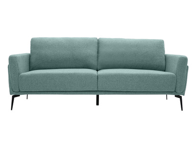 Design-Sofa im graugrünen Samtdesign mit schwarzem Metallfuß 3-Sitzer MOSCO