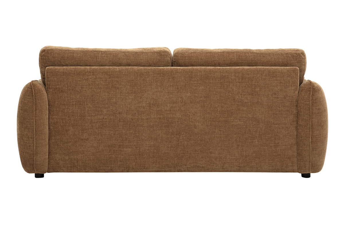 3-Sitzer-Designsofa aus Stoff mit strukturierter Samtoptik in gebrannter Erde, R�ckansicht.