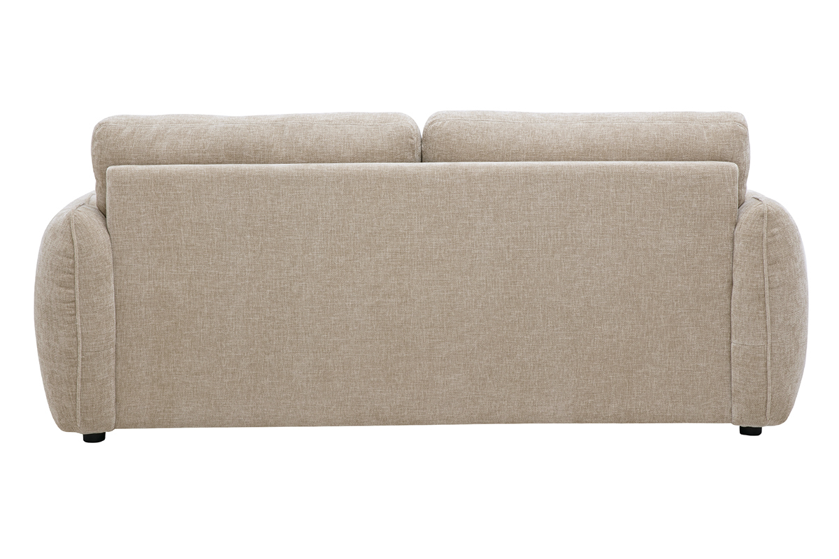 3-Sitzer-Designsofa aus taupefarbenem Stoff mit strukturierter Samtoptik, R�ckansicht