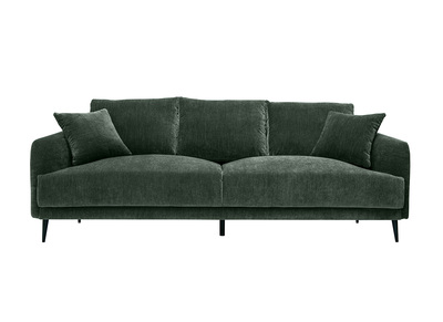 Design-Sofa mit khakifarbenem Stoff im Samtdesign und schwarzem Metall 3-Sitzer JERRY