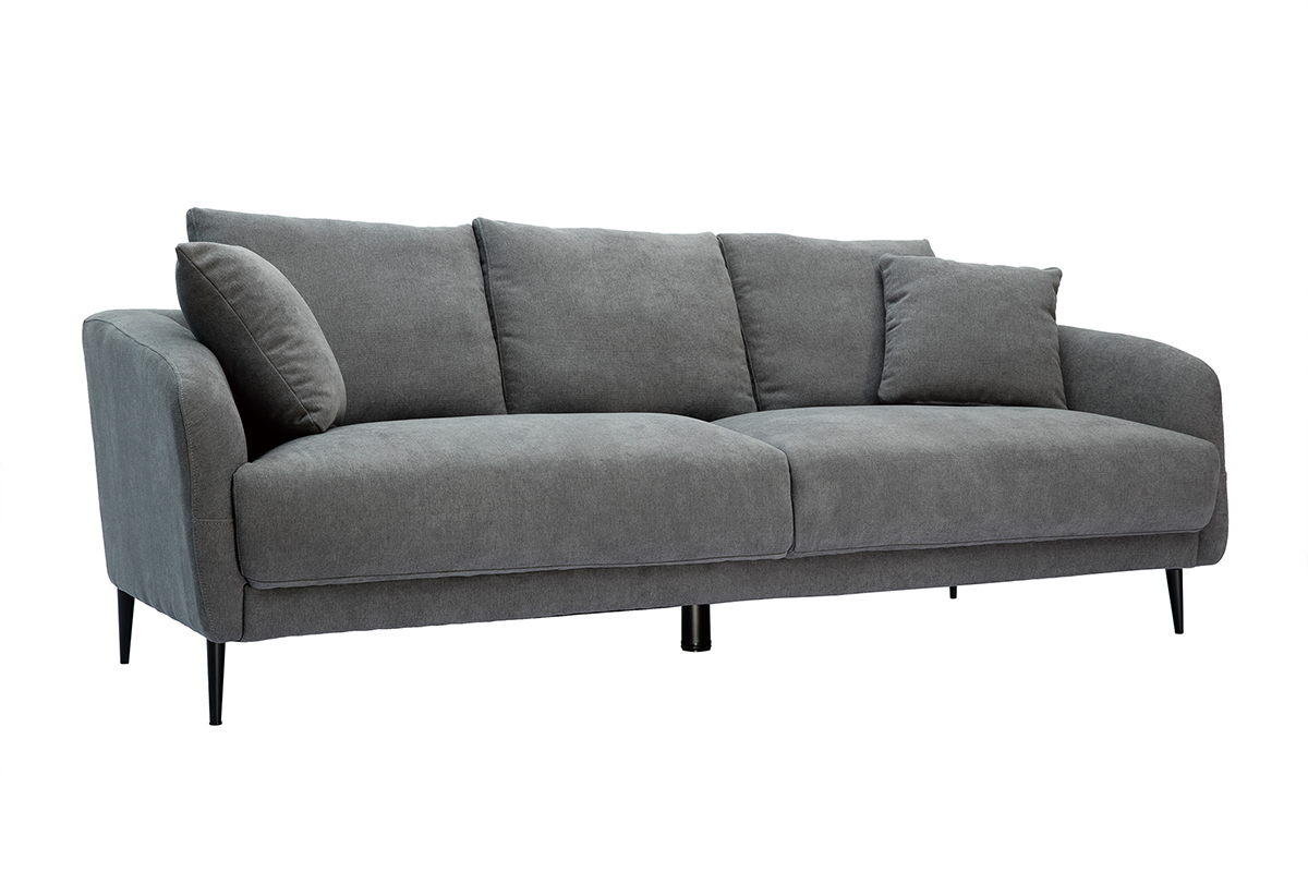 Design-Sofa mit Samteffekt grau 3-Sitzer JERRY