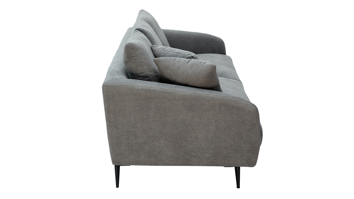 Design-Sofa mit Samteffekt grau 3-Sitzer JERRY