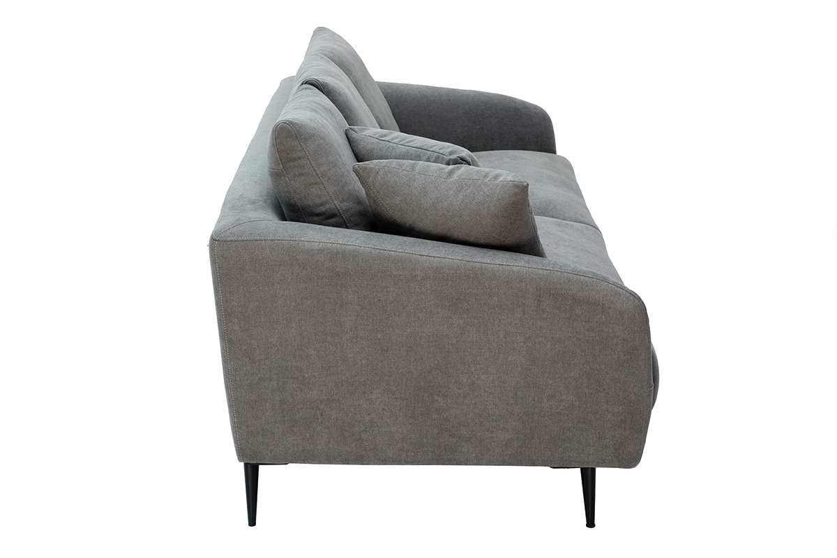 Design-Sofa mit Samteffekt grau 3-Sitzer JERRY
