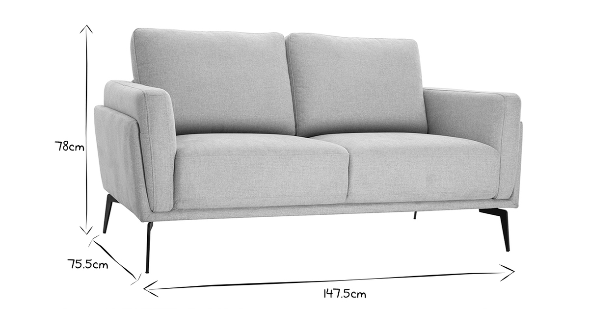 Design-Sofa mit Stoff im Samtdesign Beige 2-Sitzer MOSCO